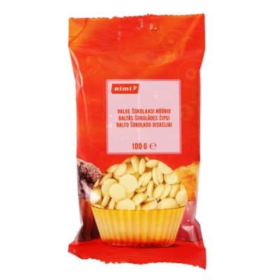 Baltojo šokolado diskeliai RIMI, 100g