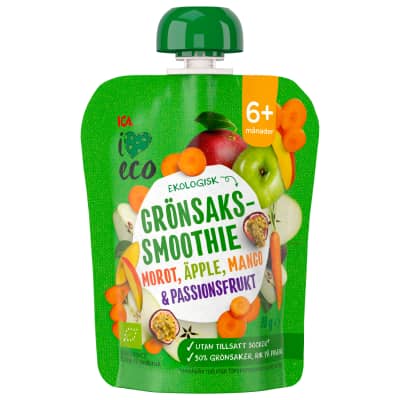 Tyrė I LOVE ECO morkų, obuol., mangų, 90 g
