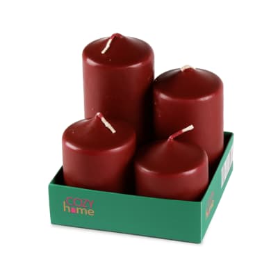 Žvakės COZY HOME, 4vnt, 6/7/9/11cm, CH25
