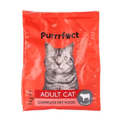 Kačių maistas PURRRFECT su jautiena, 1 kg