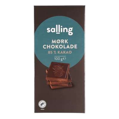 Juodasis šokoladas 85 % kakav. SALLING, 100 g