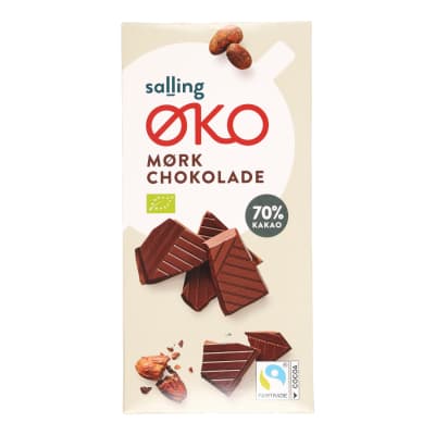 Ekol. juod. šokolad. 70 % SALLING EKO, 100 g