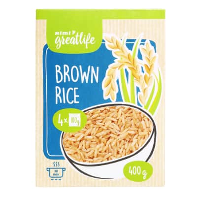 Rudieji ryžiai RIMI GREATLIFE, 4 x 100 g