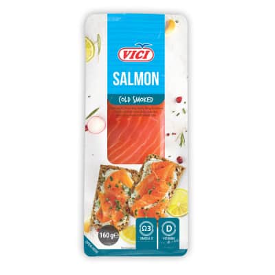 Šaltai rūk.lašišų filė VIČI,gabal.su oda,160g