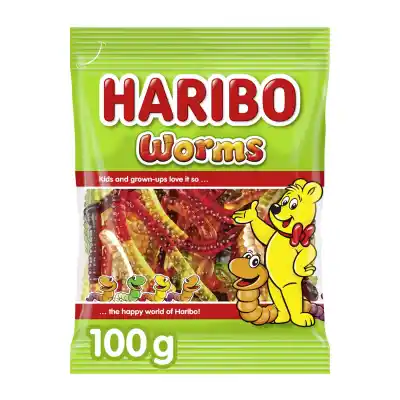 Vaisių skonio guminukai HARIBO WORMS, 100 g