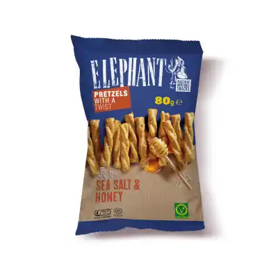 Krekeriai su medumi ir druska ELEPHANT, 80 g