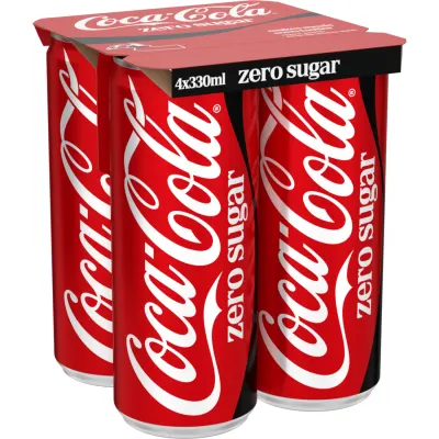 Gaz. gėr. su sald. COCA-COLA ZERO, 4 x 0,33 l
