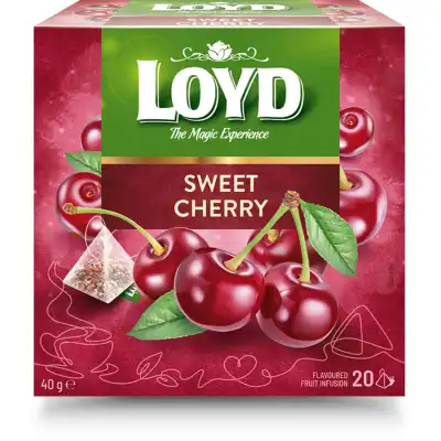 Vyšnių skonio vaisinė arbata LOYD, 20 x 2 g