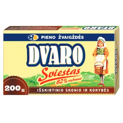 Sald. grietinėlės DVARO sviestas, 82 %, 200 g