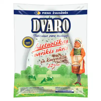 Varškės sūris su kmyn. DVARO, 22% rieb., 1kg