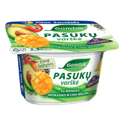 Pasukų varškė, mang., GAMTOS, 2,3 %, 130 g