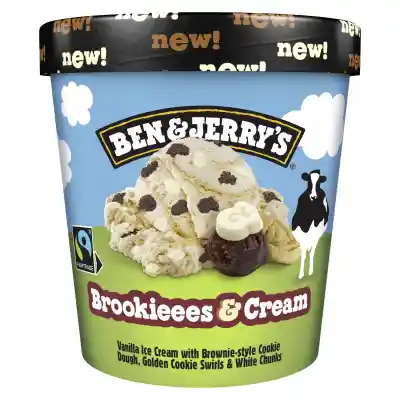 Valg. vanil. ledai B&J BROOKIES, 465ml/388g