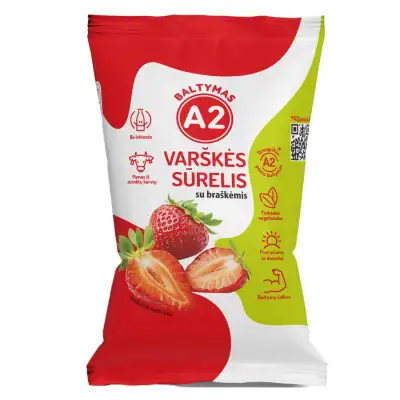 Varškės sūrelis A2, su brašk., 7,2 %, 100 g