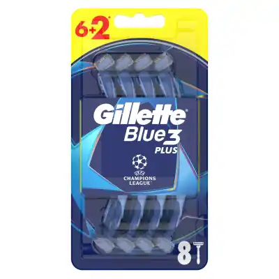 Vienk. skustuvai GILLETTE BLUE 3, 6+2 vnt.