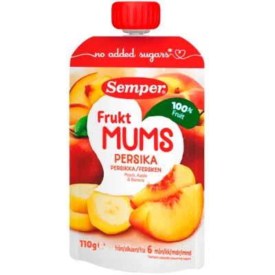 Vais. tyrelė su persik. SEMPER, 6 mėn, 110 g