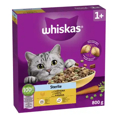 Kačių ėd. su višt. WHISKAS ADUL. STER., 800 g
