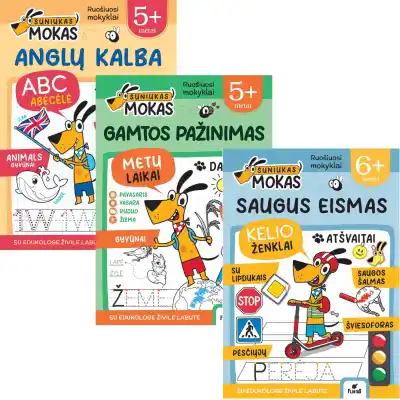 Spalv. knyga ŠUNIUKAS MOKAS. UŽDUOTĖLĖS