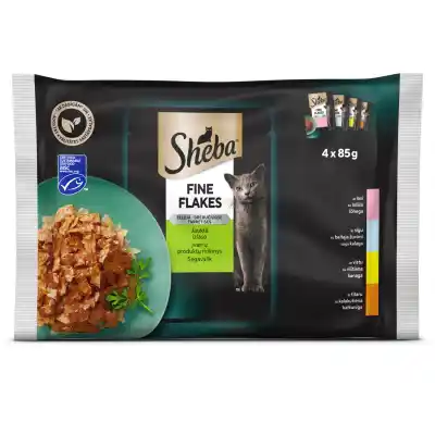 Kačių ėdalas SHEBA FINE FLAKES, 4 x 85 g