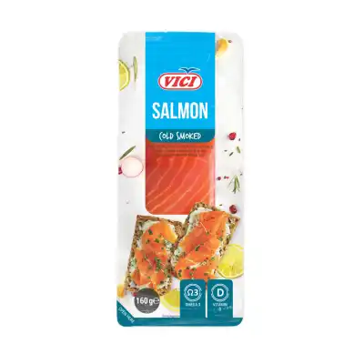Šaltai rūk.lašišų filė VIČI,gabal.su oda,160g