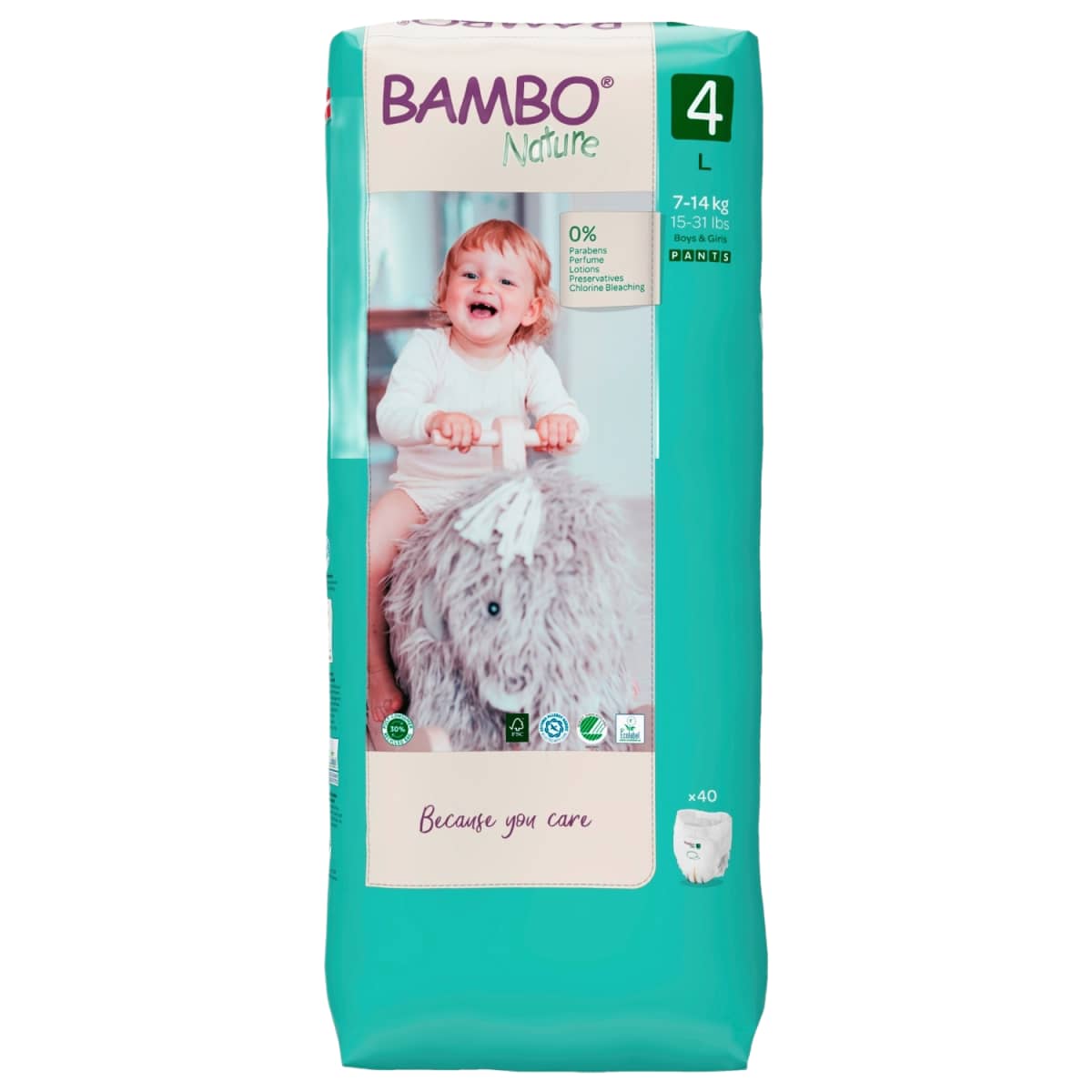Sauskelnės BAMBO NATURE 4, 7-12 kg, 40