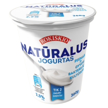 Nat.jogurtas ROKIŠKIO INGREDIENTAI, 2,5%,360g