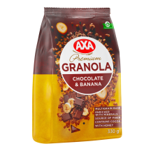 Granola Axa ar šokolādi un banāniem 330g