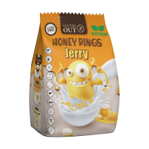 Pusryčių dribsniai JERRY HONEY RINGS, 375 g