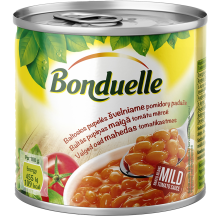 Baltos pupelės su pom. pad. BONDUELLE, 430 g