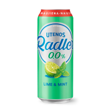 Nealk. kokt. UTENOS RADLER LIME&MINT, 0,5 l