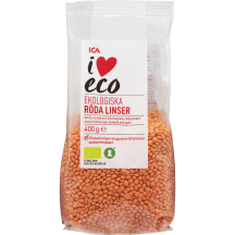 Ekolog. raudonieji lęšiai I LOVE ECO, 400 g