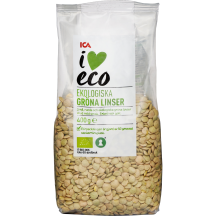 Ekologiški žalieji lęšiai I LOVE ECO, 400 g