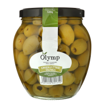 Zaļās olīvas Olymp bez kauliņiem 1kg/530g