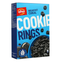 Sausi pusryčiai OHO COOKIE RINGS, 425 g