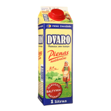 Natūralus DVARO pienas, 3,5 % rieb., 1 l