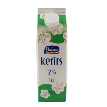 Kefīrs Baltais 2% 1kg