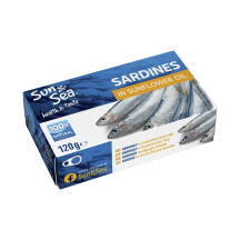 Sardinės saulėgrąžų aliejuje SUN & SEA, 120 g