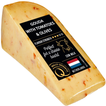 Siers Gouda ar tomātiem un olīvām 130g