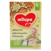 Pieniška grikių košė MILUPA, nuo 4 mėn, 225 g