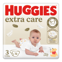 Sausk. HUGGIES  EXTRA CARE 3, 6-10 kg, 72 vnt