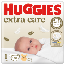 Sauskelnės HUGGIES EXTRA CARE 1, 2-5kg, 84vnt