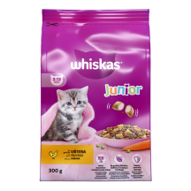 Kačių ėdalas WHISKAS JUNIOR su vištiena,300 g