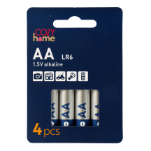 Baterijos COZY HOME AA 1,5 V LR6, 4 vnt