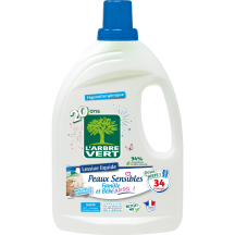 Pesuvahend L Arbre Vert Sensitive 34pk 1,53l