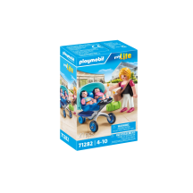 Žaislas PLAYMOBIL Mama su dvynių vežimėliu