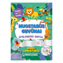 Spalv. knyga NUOSTABŪS GYVŪNAI. DIDELI LANK.