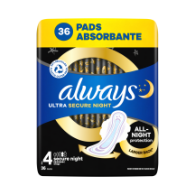 Hig. pak. Always Ultra Secure Night S4 36gab.