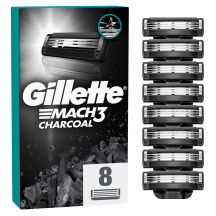Skut. galvutės GILLETTE MACH3 CHARCOAL, 8 vnt
