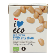 Baltosios pupelės I LOVE ECO, 380 g / 230 g