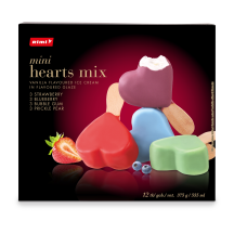Jäätis Rimi mini hearts mix 12 tk. 375g