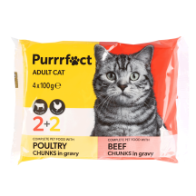 Kons.kaķ. Purrrfect ar liel.,mājp.gaļu 4x100g